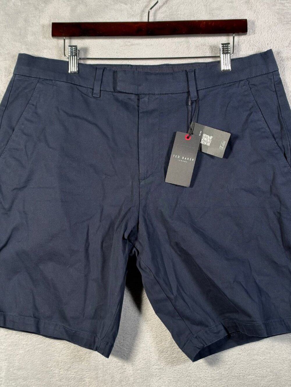 Ted Baker Chino Shorts Mens 36 Navy Blue Barnham Core Stretch Casual $120